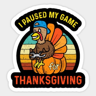 Happy Thanksgiving Gamer Turkey Video Game Lovers Kids Boys Sticker